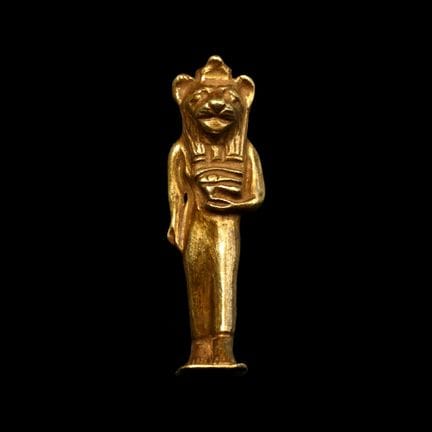 Egyptian Gold Sekhmet Statuette. Extremely Rare Ex