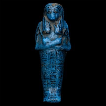 Egyptian Deir el-Bahari Bright Blue Glazed Faience