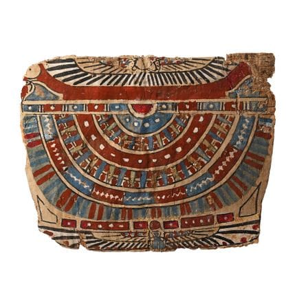 Egyptian Cartonnage Pectoral Panel on Stand. Late 