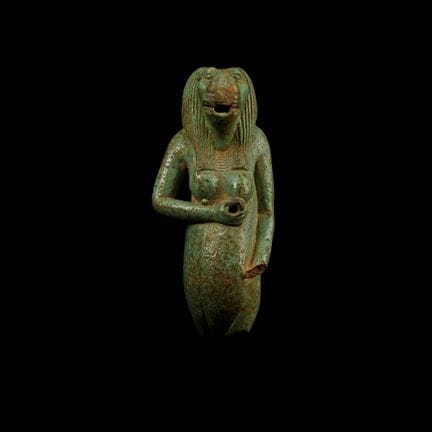 Large Egyptian Blue Faience Taweret Vessel. Provid