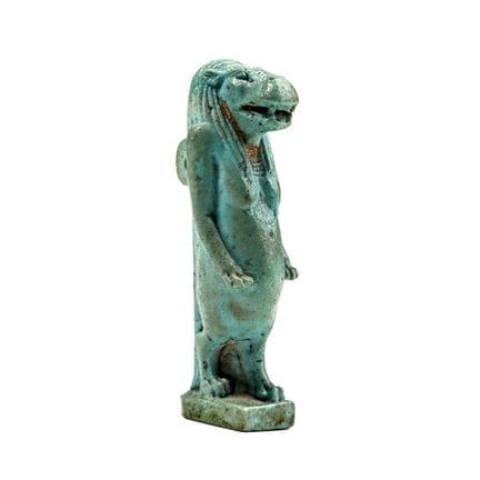 Egyptian Turquoise Blue Glazed Faience Amulet of T