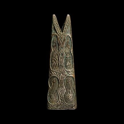 Viking Silvered Bronze Fish Pendant with Interlace