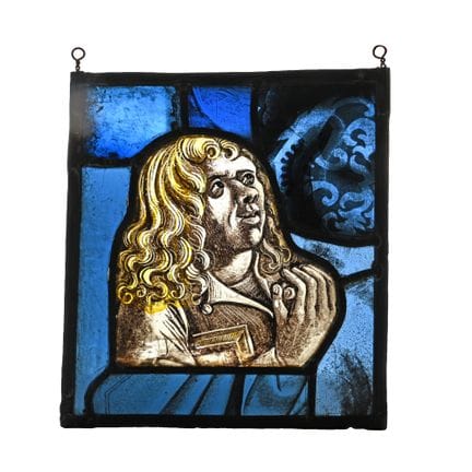 Medieval Stained Glass Panel of Saint John the Eva