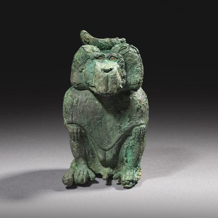 Large Egyptian Bronze Figure of Thoth. Thoth was L