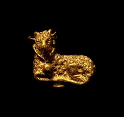 Graeco-Persian Gold Ram-Shaped Amulet. The Ram was