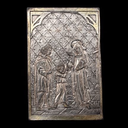 Medieval Silver Plaque Depicting Presentation Scen