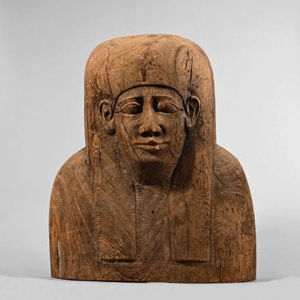 Large Egyptian Wooden Mummy Coffin. Late Period-Pt