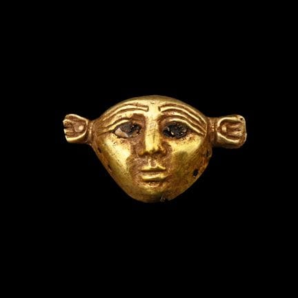 Egyptian Gold Hathor Face Mask. Extremely Rare Exa