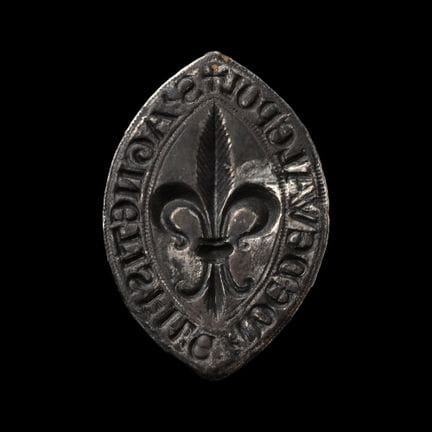 Medieval Silver Vesica-Shaped Seal Matrix of Agnes