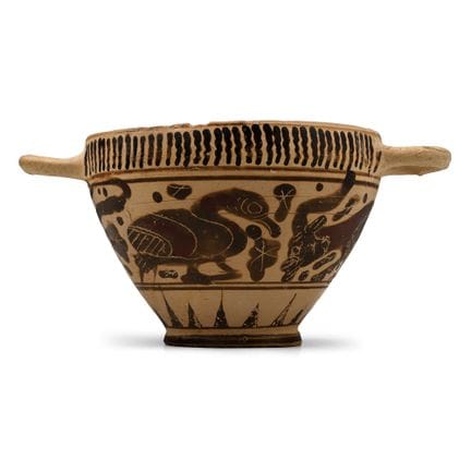 Greek White-Ground Kotyle with Panther, Goat and S