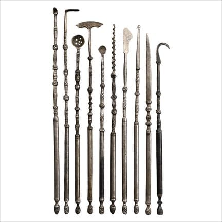 Post Medieval Silver Instrument Collection. Circa 