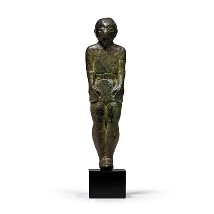 Iberian Bronze Figurine of a Man in Egyptianizing 