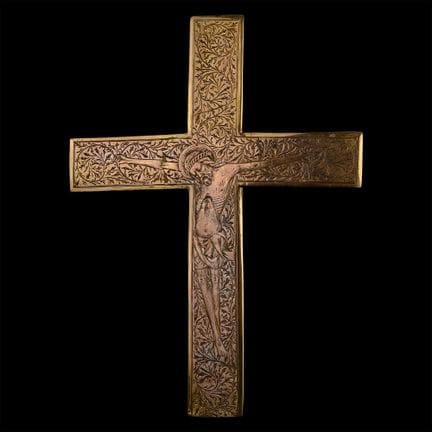 Gothic Gilt Copper Cross with Corpus Christi. Circ