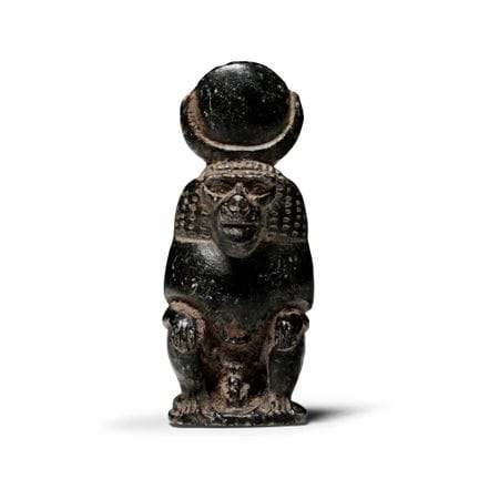Egyptian Green Stone Baboon Statuette. New Kingdom