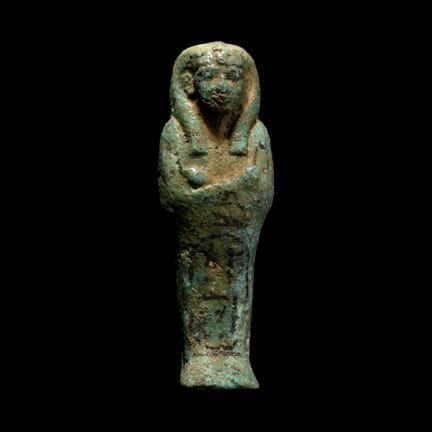 Egyptian Turquoise Blue Glazed Faience Shabti with