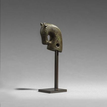Viking Bronze Horse-Head Dagger Pommel. 8th-9th ce