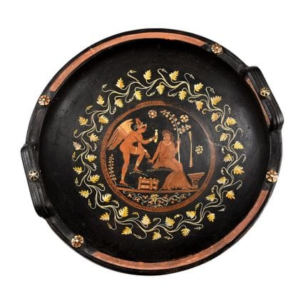 Very Large Greek Terracotta Kylix with Mythologica