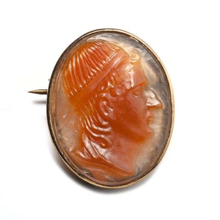 Frederician Agate Cameo of a Man in Brooch. 19th c
