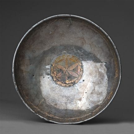 Eastern Greek Parcel-Gilt Bowl with Inscription. E