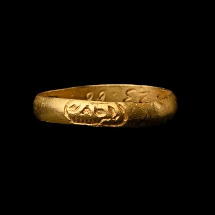 Post Medieval Gold Memento Mori Skull Ring. Englan