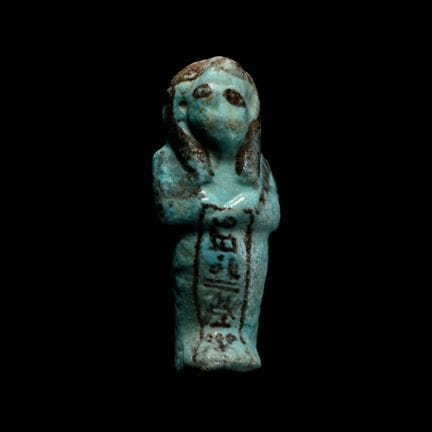 Egyptian Blue Glazed Shabti of Iset-em-khebit. Sha