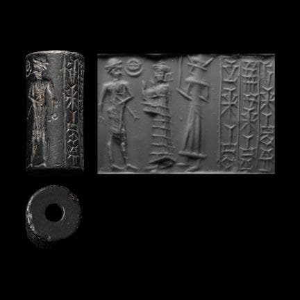 Sigillo cilindrico in ematite dell’antica Babiloni