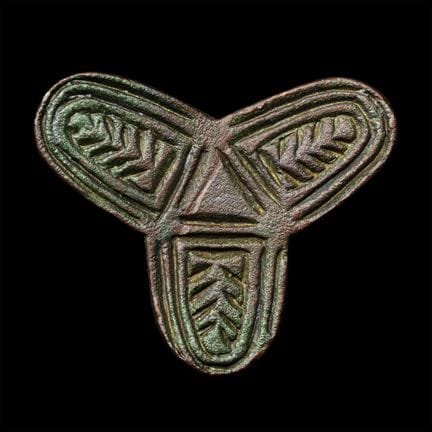 Anglo-Scandinavian Viking Bronze Trefoil Brooch. C