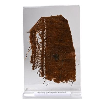Egyptian Mummy Wrapping Fragment in Display Stand.