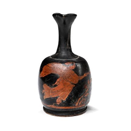 Greek Red Figure Ware Squat Lekythos with the Godd