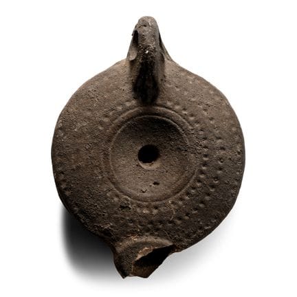 Romano-Egyptian Terracotta Toad Oil Lamp. Roman Pe