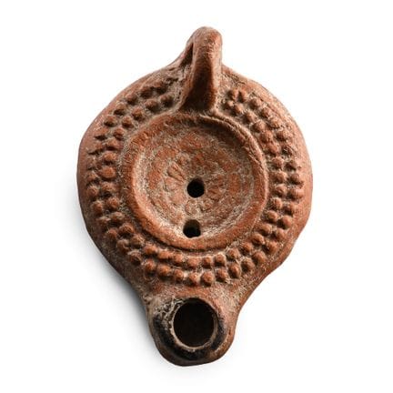 Roman Terracotta Oil Lamp. 2nd century A.D. Discoi
