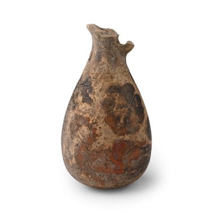 Alabastron rotondo in terracotta di stile corinzio