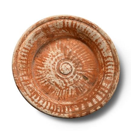Piatto in terracotta di epoca tardo-romana con dec