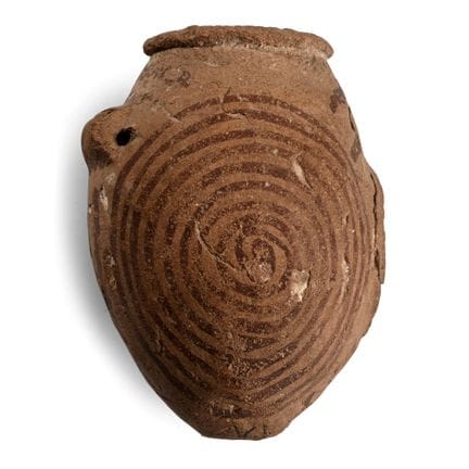 Egyptian Terracotta Pot with Painted Decoration. T
