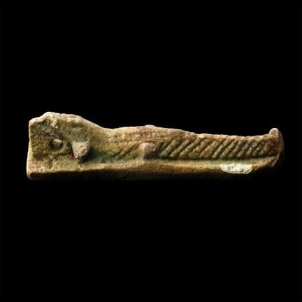 Egyptian Green Glazed Faience Crocodile God Amulet