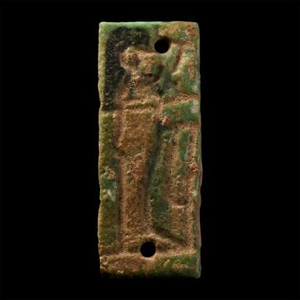 Egyptian Faience Amuletic Imsety Son of Horus Plaq