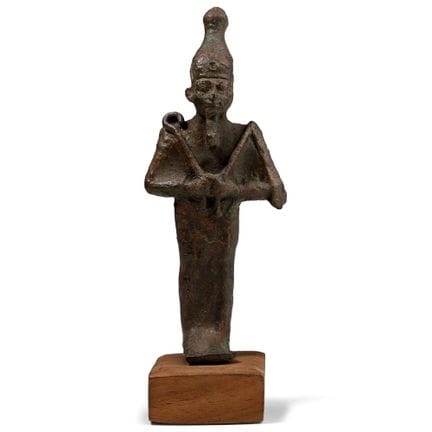 Figura egizia in bronzo raffigurante Osiride. Peri