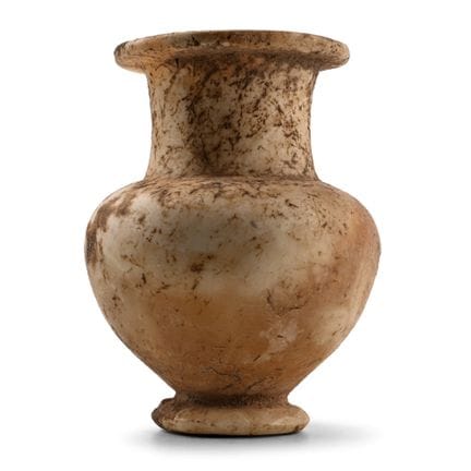 Vaso fenicio in alabastro di epoca antica. I mille
