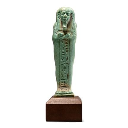 Egyptian Blue Glazed Faience Shabti of Djed-Bastet