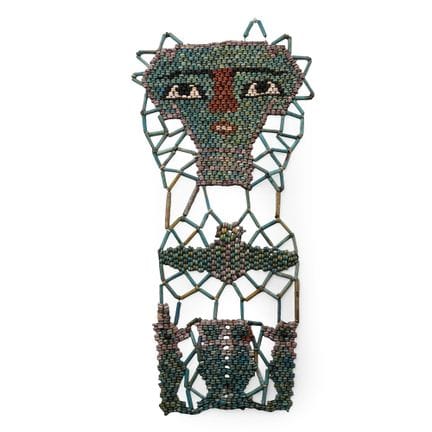 Egyptian Mummy Bead Mask with Four Sons of Horus a