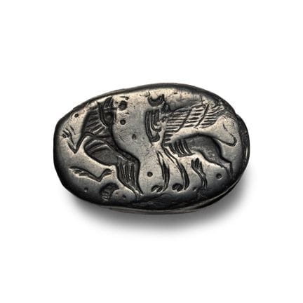 Egypto-Phoenician Haematite Scaraboid Seal. Circa 