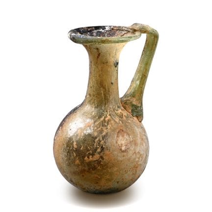 Brocca romana in vetro soffiato. II-IV secolo d.C.