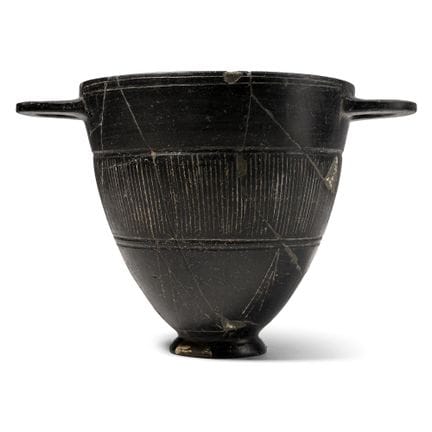 Skyphos etrusco in terracotta bucchero. VII-VI sec