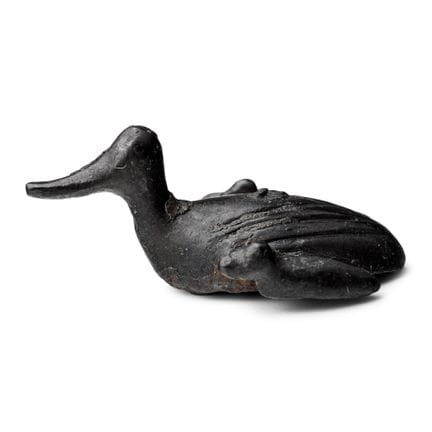 Supporto romano in bronzo raffigurante un'anatra c