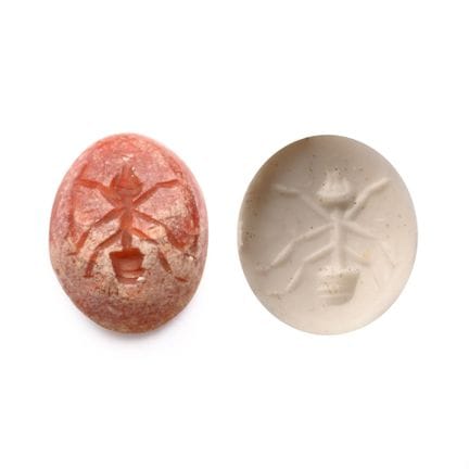 Gemma di corniola romana con formica. II-III secol