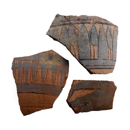 Large Egyptian Painted Bowl Fragments. The Peter C