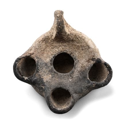 Lampada a olio greca in terracotta. Periodo elleni