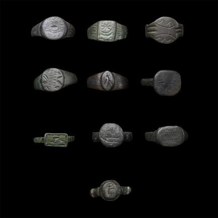 Roman to Medieval Bronze Ring Group. Circa 1st-16t