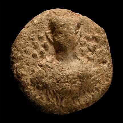 Eastern Roman Terracotta Bifacial Bulla with Figur