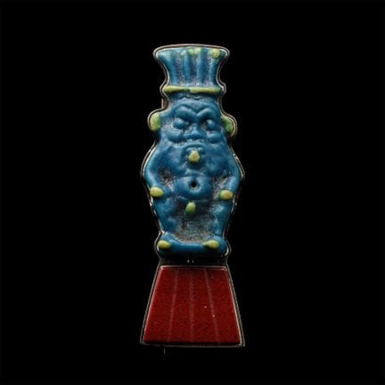 Egyptian Polychrome Faience Amulet of the God Bes 